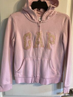 GAP Light Pink Full-Zip Hooded Sweatshirt for Kids Size XXL 14-16